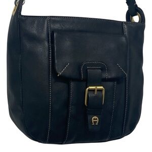 Etienne Aigner Black Cowhide Leather Shoulder Bag - Excellent Condition
